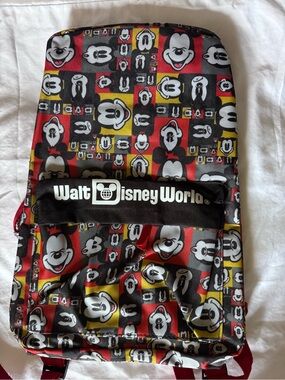 Disney Backpack in Red, Black & Yellow Mickey Pattern